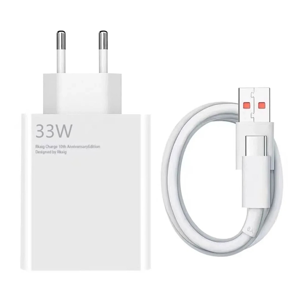 شارژر 33 وات شیائومی مدل MYD-11-EZ دوشاخه اروپایی به همراه کابل