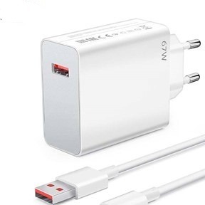شارژر 67 وات مدل MDY-10-EFشیائومی (Xiaomi 67W Fast Charger) دوشاخه اروپایی به همراه کابل