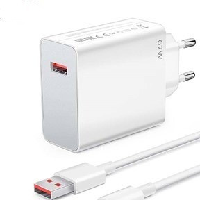 شارژر 67 وات مدل MDY-10-EFشیائومی (Xiaomi 67W Fast Charger) دوشاخه اروپایی به همراه کابل