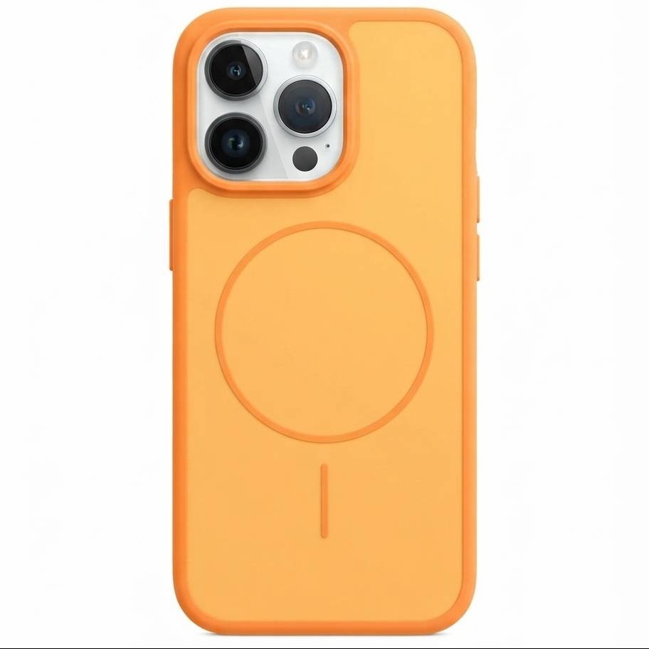 قاب محافظ مات طرح مگسیفدار آیفون نارنجی(MagSafe Matte Case) IPHONE