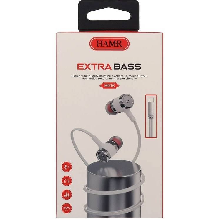 هندزفری باسیم تایپسی برند HAMR مدل H016 (دارای بیس قدرتمند - Extra Bass)