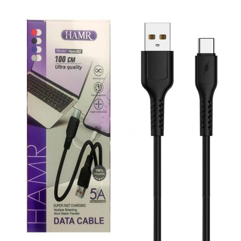 کابل شارژ و انتقال داده 5 آمپر HAMR مدل HamrBZ طول 100 سانتیمتر (Super Fast Charging)